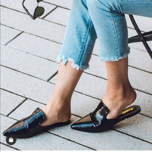 Pointed Toe Kitten Heel Mules Flats Pumps Slides